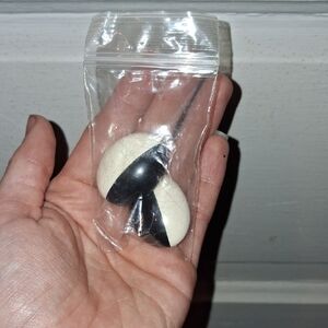 Black and White Clip On Ear Rings